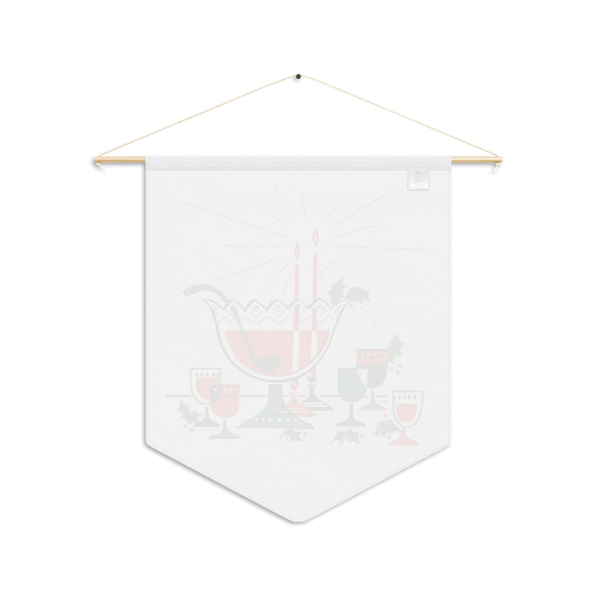 Christmas Cocktails Punchbown Mid Century Retro Christmas Print Wall Hanging Banner Flag