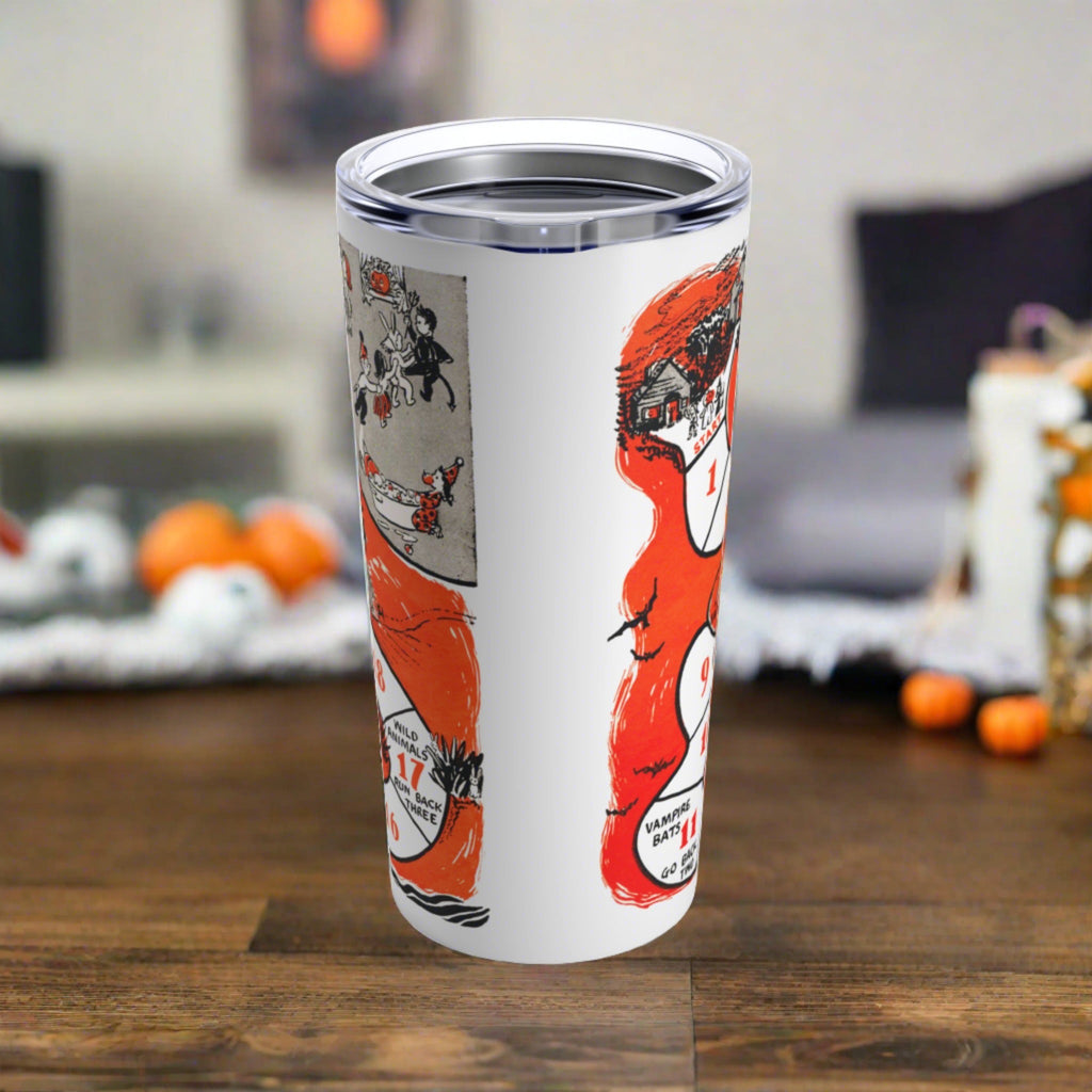 Halloween Party Board Game Retro Halloween Print Stainless Steel Tumbler 20oz