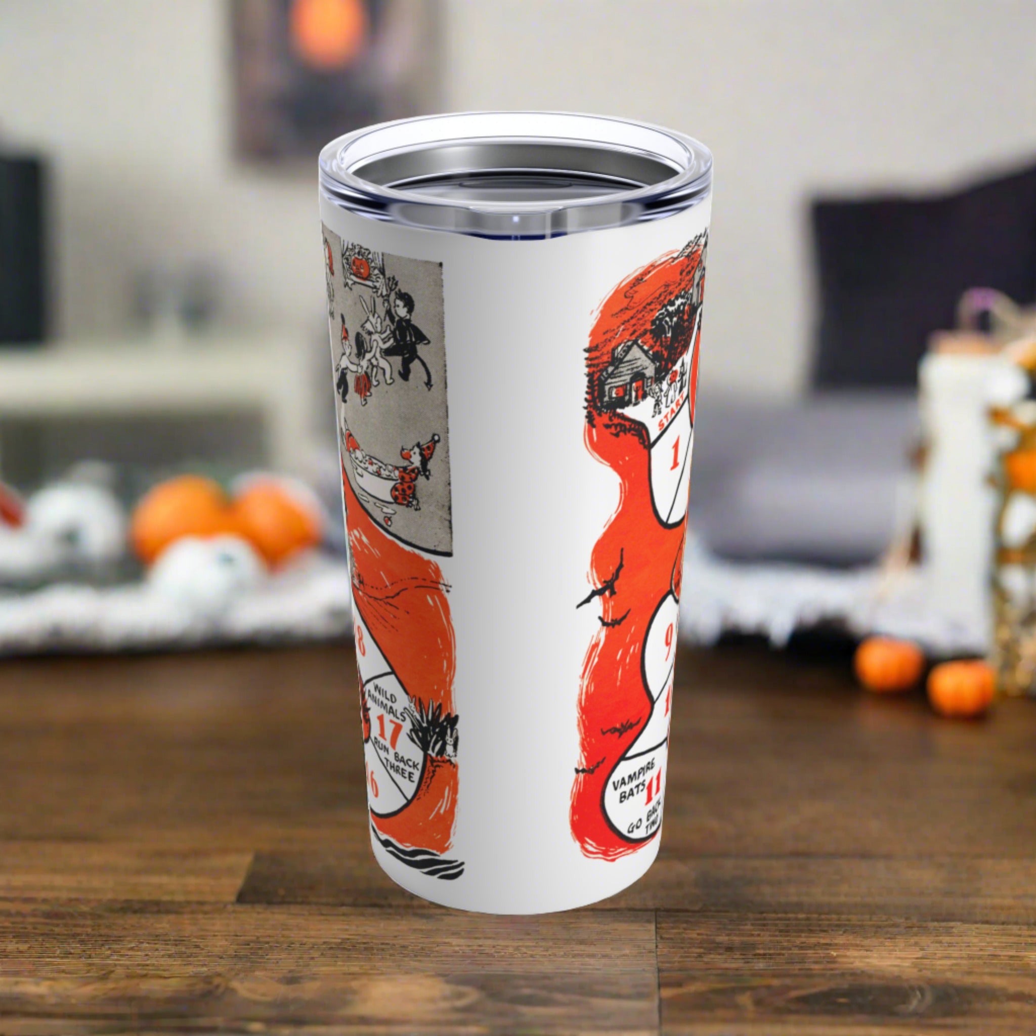 Halloween Party Board Game Retro Halloween Print Stainless Steel Tumbler 20oz