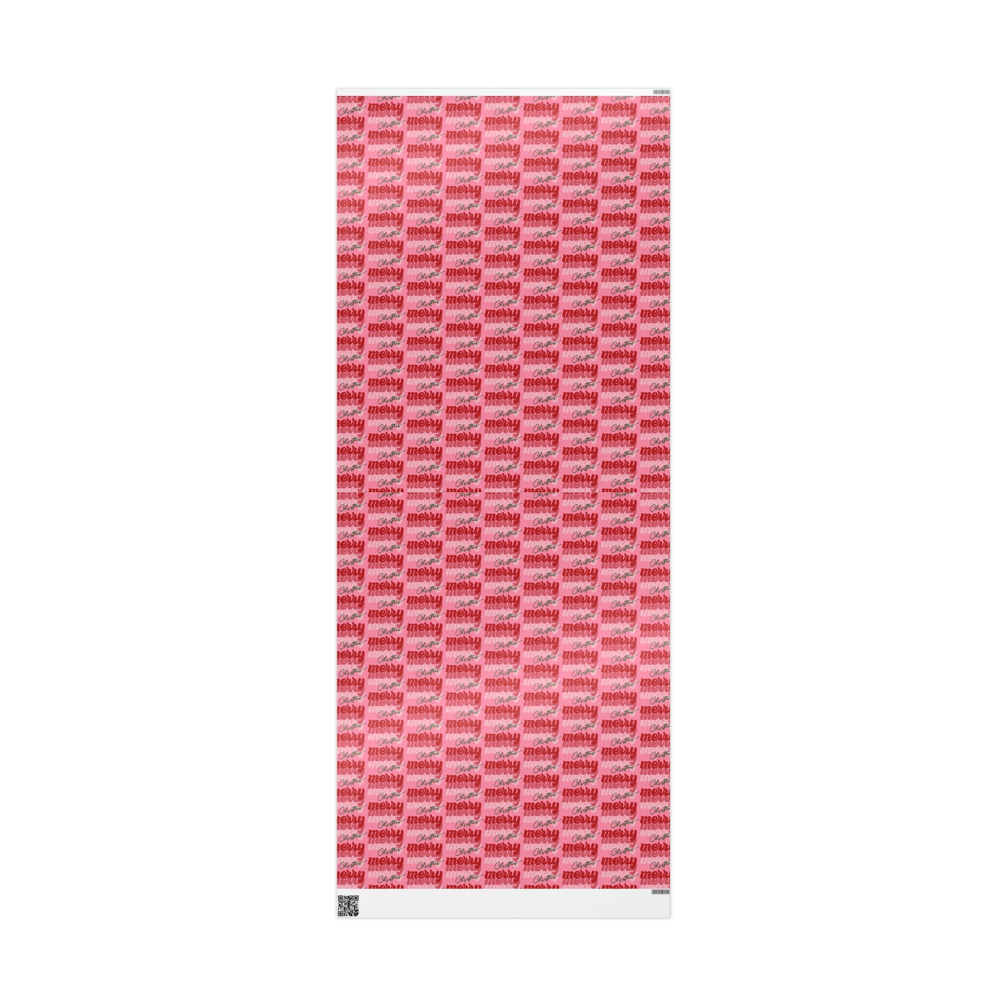 Merry Merry Merry Christmas Pink Retro Style Christmas Print Holiday Gift Wrap Paper - Glossy Or Matte
