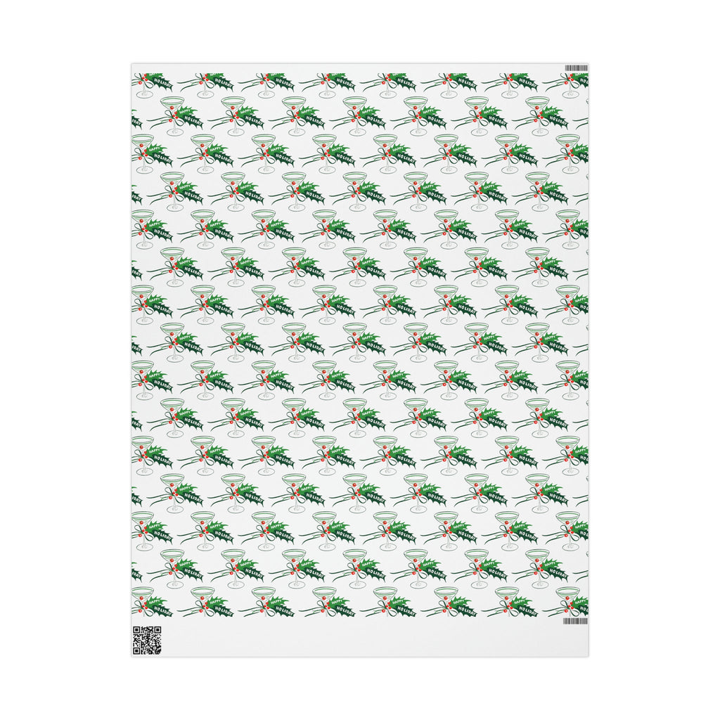 Happy Holidays Champagne Cocktails Mid Century Retro Christmas Print Holiday Gift Wrap Paper - Glossy Or Matte
