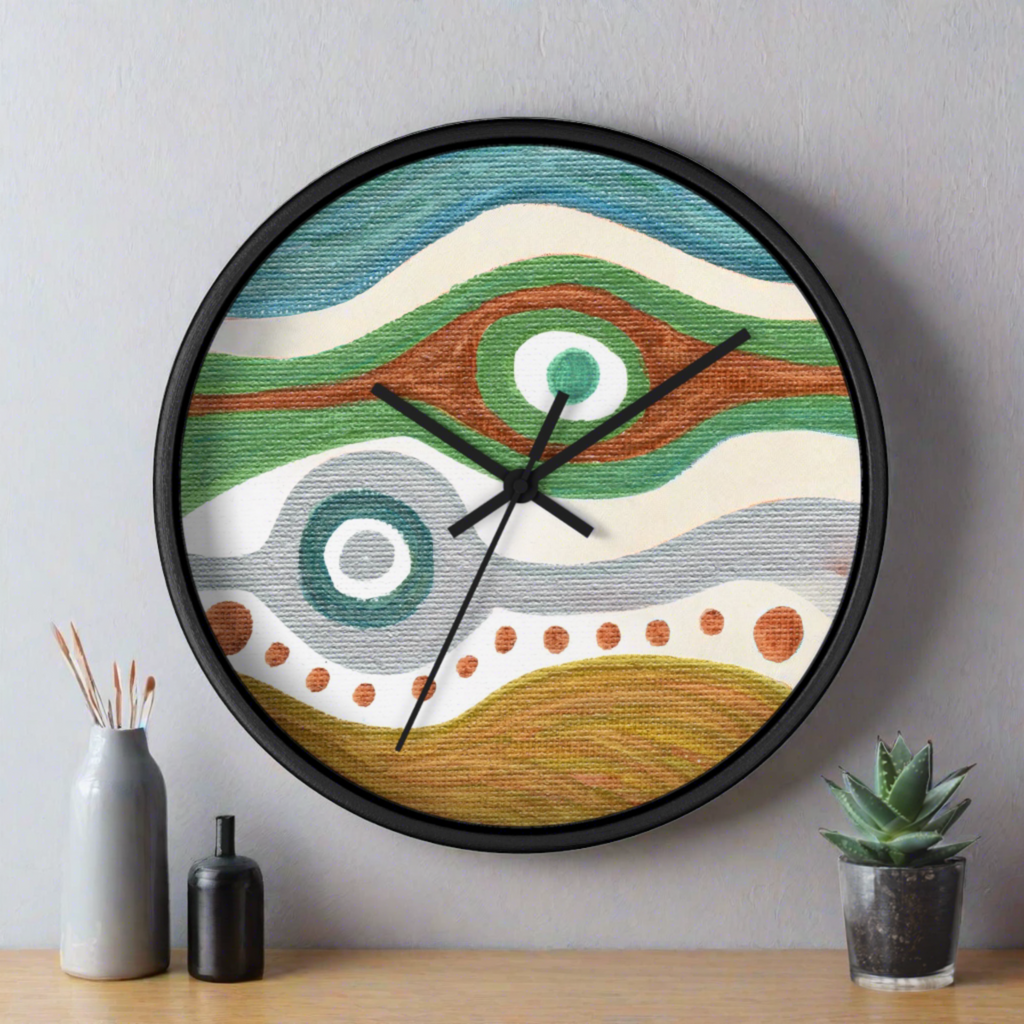 Mangro Protection Caden Caraco Black Silent Wooden Wall Clock