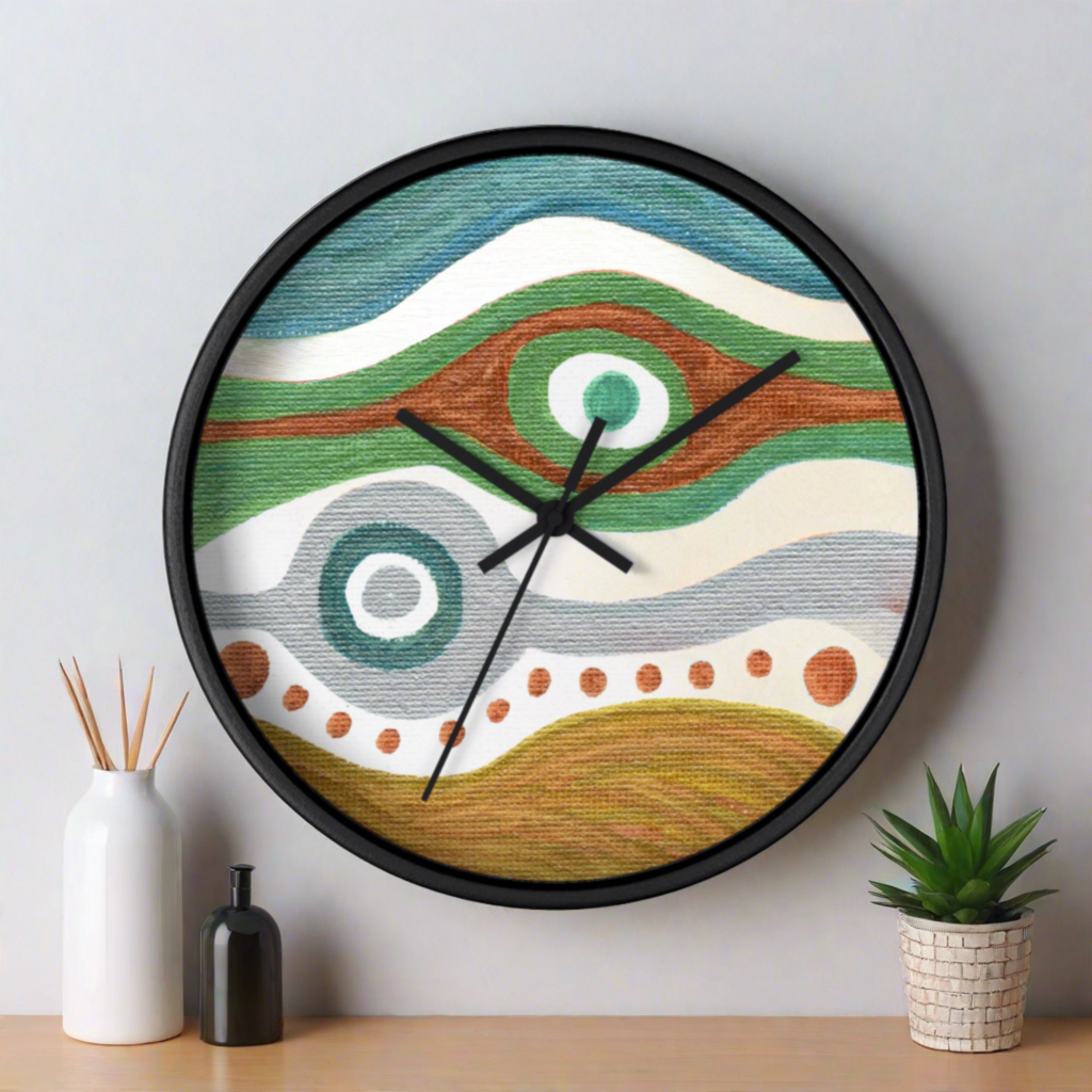 Mangro Protection Caden Caraco Black Silent Wooden Wall Clock
