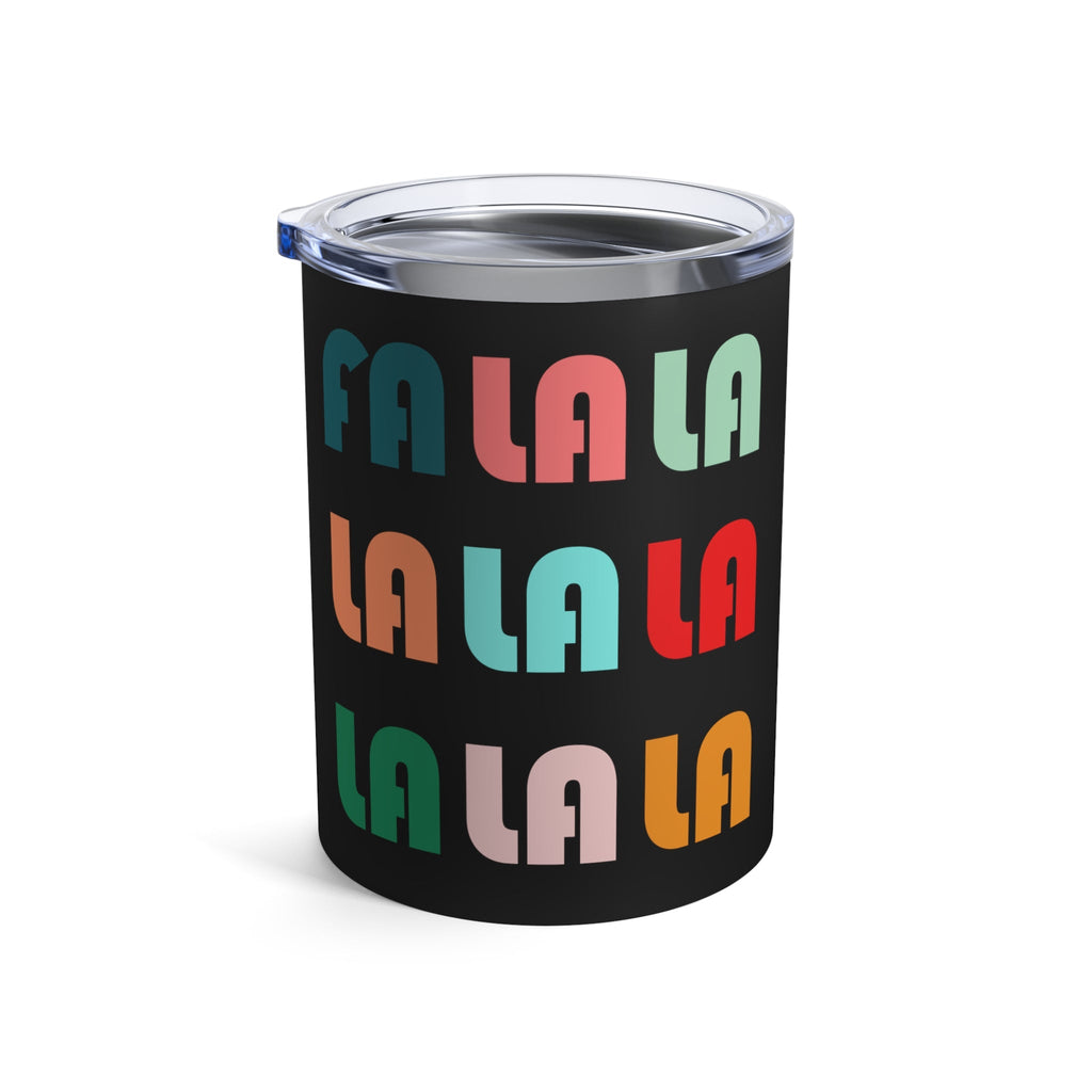 Fa La La La Retro Style Christmas Print Stainless Steel Tumbler 10oz