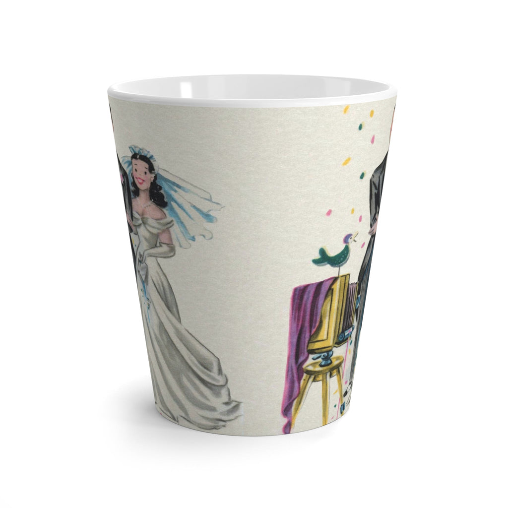 Capture Joyful Moments with Our Midcentury Wedding Couple and Bird Ceramic Latte Mug