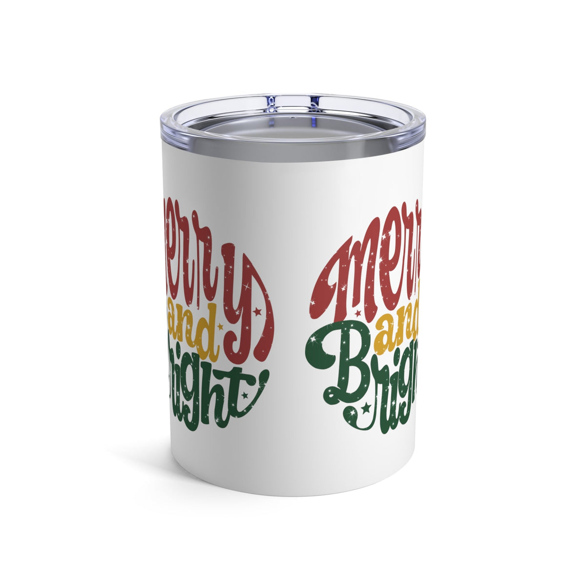 Merry And Bright Christmas Stainless Steel Tumbler 10oz