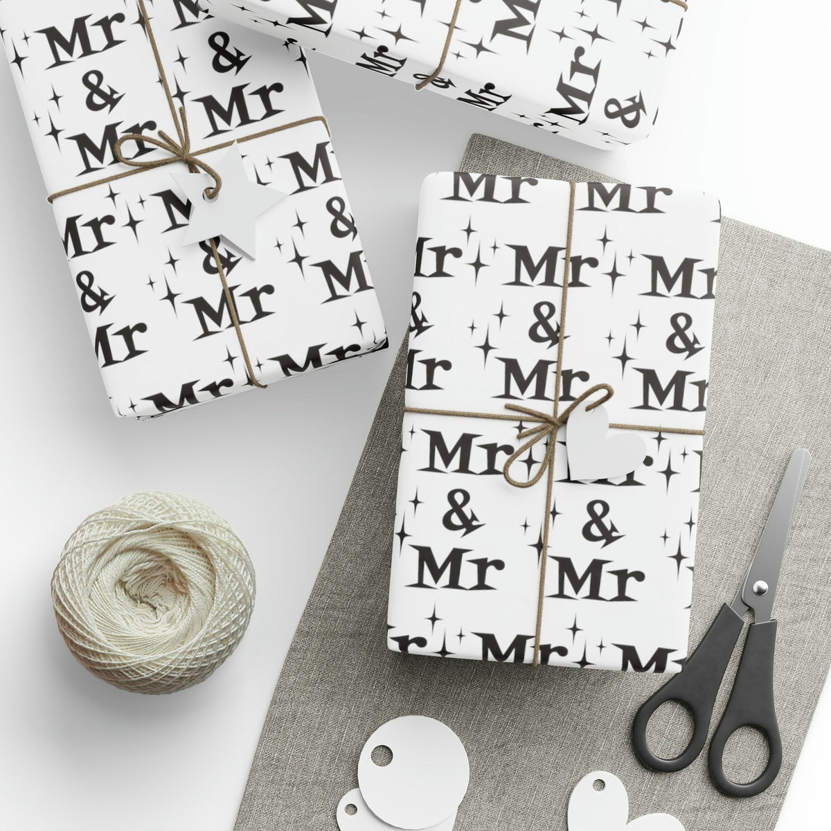 Mr. And Mr. Atomic Mid Century Retro Style Wedding Holiday Gift Wrap Paper - Glossy Or Matte