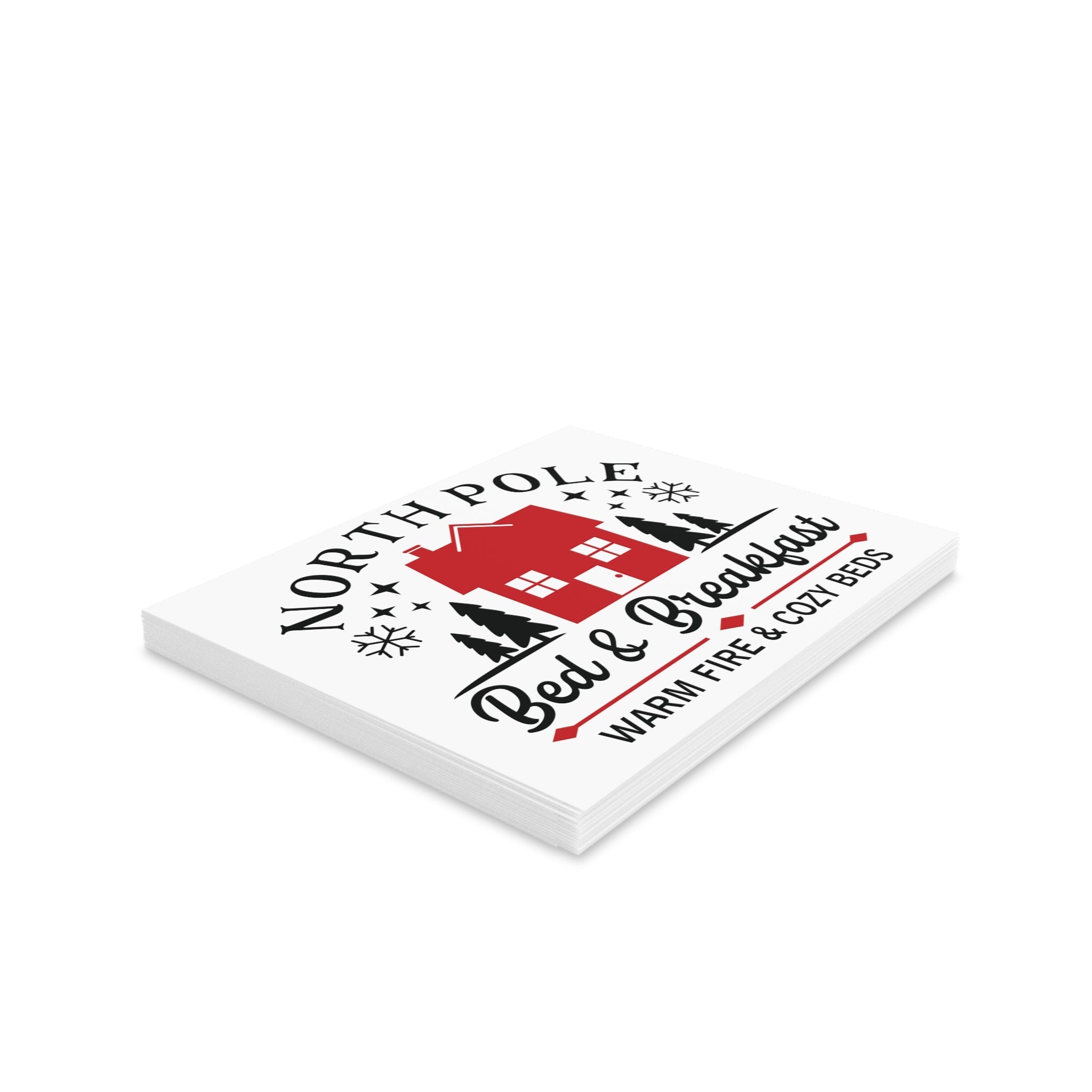 North Pole Bed And Breakfast Christmas Matte Greeting Cards (8, 16, and 24 pcs)