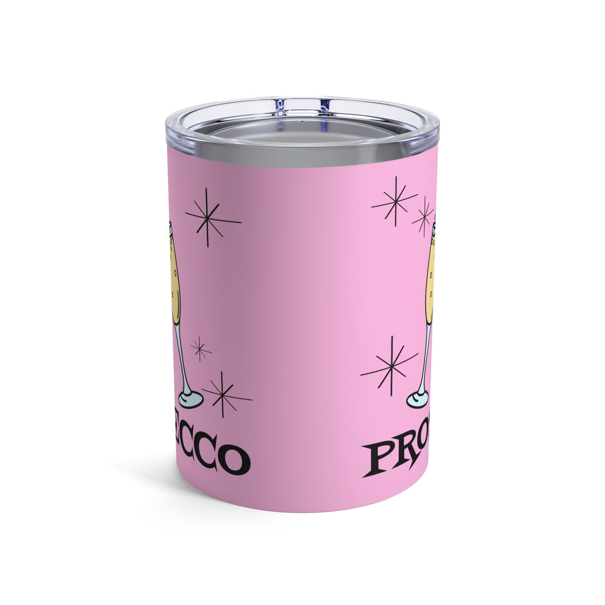 Prosecco Cocktails Mid Century Retro Style Stainless Steel Tumbler 10oz