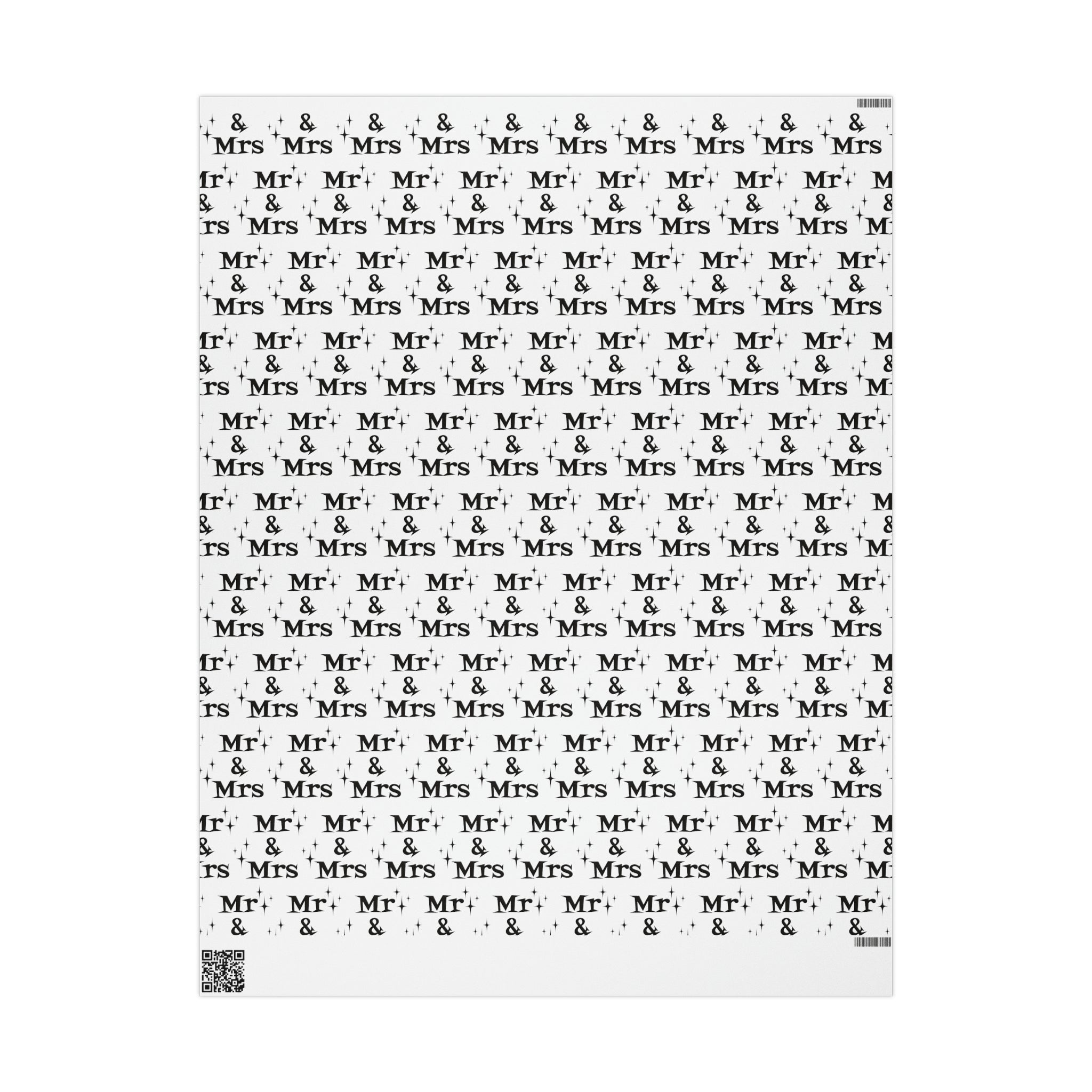 Mr. And Mrs. Atomic Mid Century Retro Style Wedding Holiday Gift Wrap Paper - Glossy Or Matte