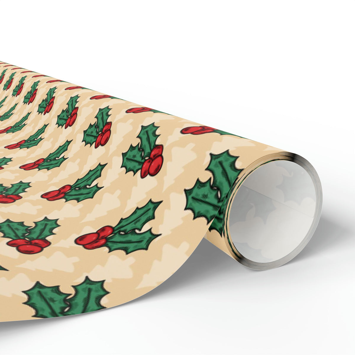 Cute Christmas Holly Trees Winter Christmas Print Holiday Gift Wrap Paper - Glossy Or Matte