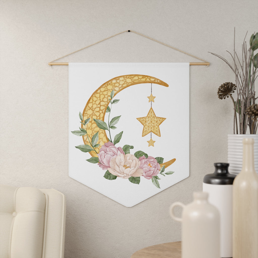 Crescent Moon Star Wall Hanging Banner Flag
