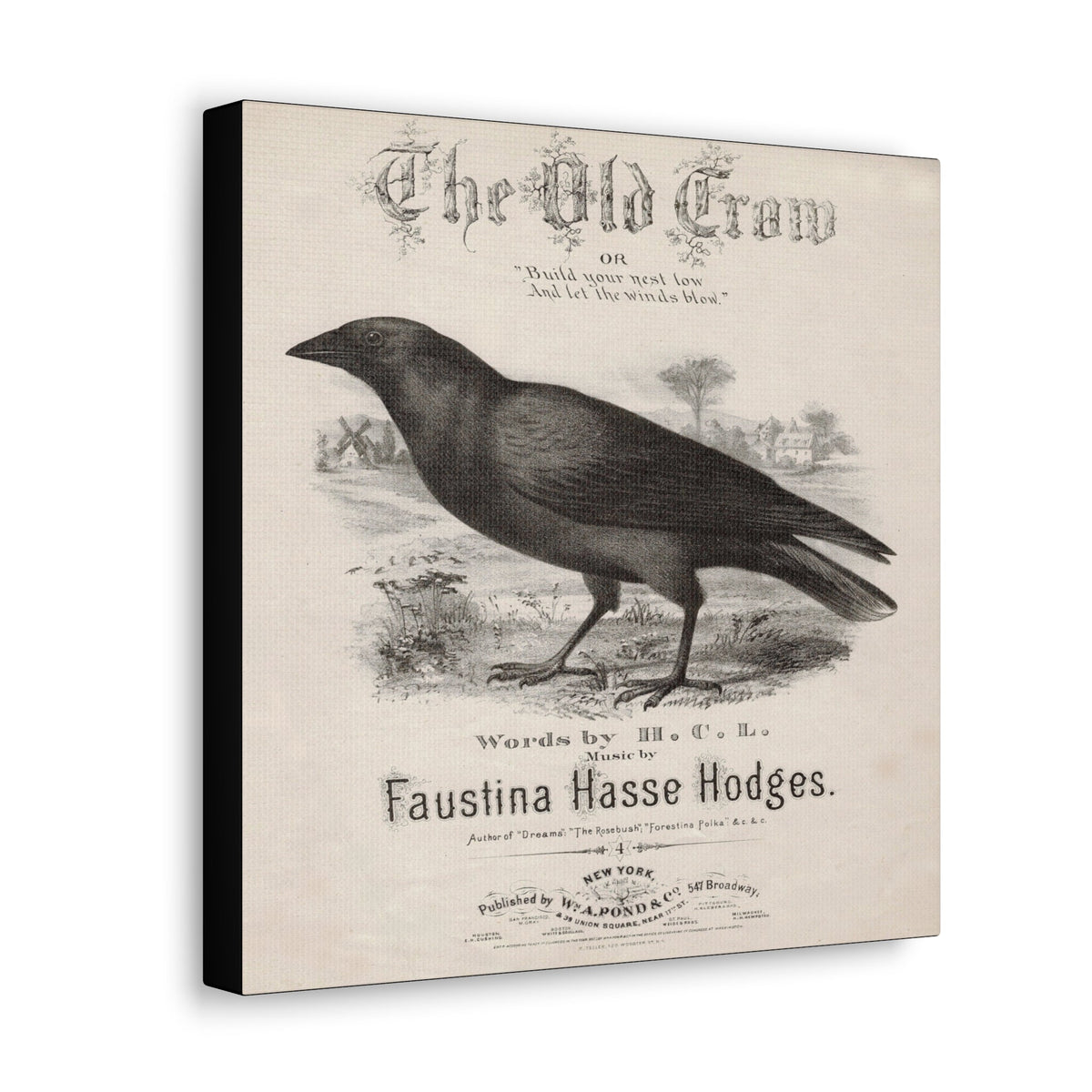 The Old Crow Retro Sheet Music Cover Print Canvas Gallery Wraps