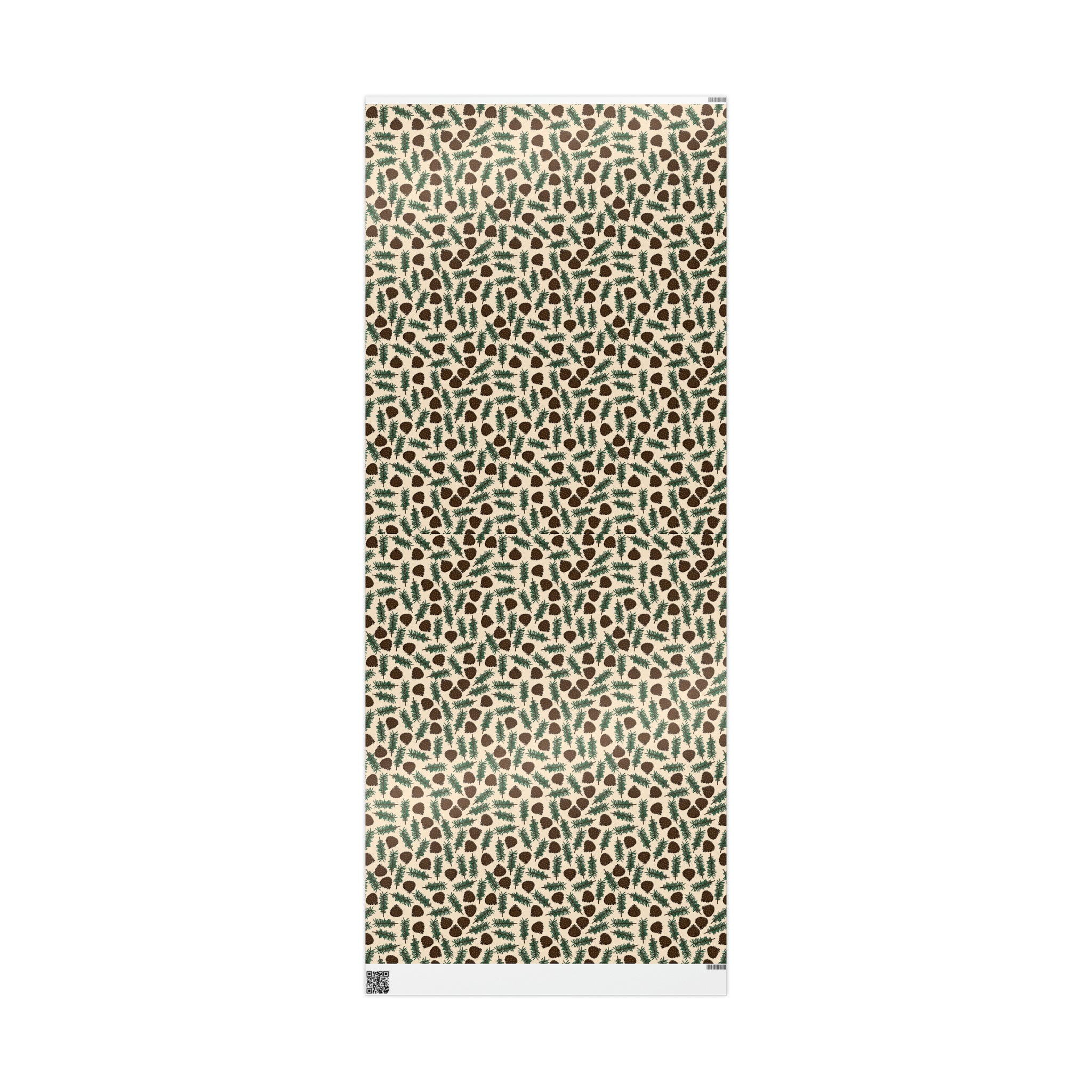 Pinecones With Sprigs Of Pine Cute Winter Christmas Print Holiday Gift Wrap Paper - Glossy Or Matte
