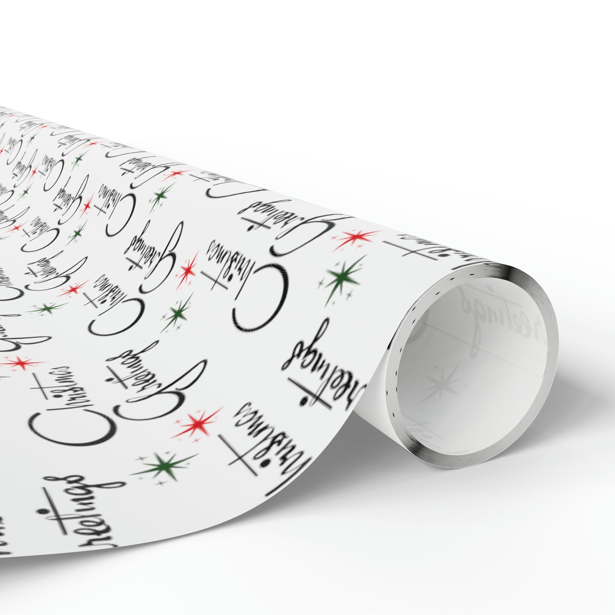 Christmas Greetings Starburst Atomic Mid Century Retro Christmas Style Holiday Gift Wrap Paper - Glossy Or Matte