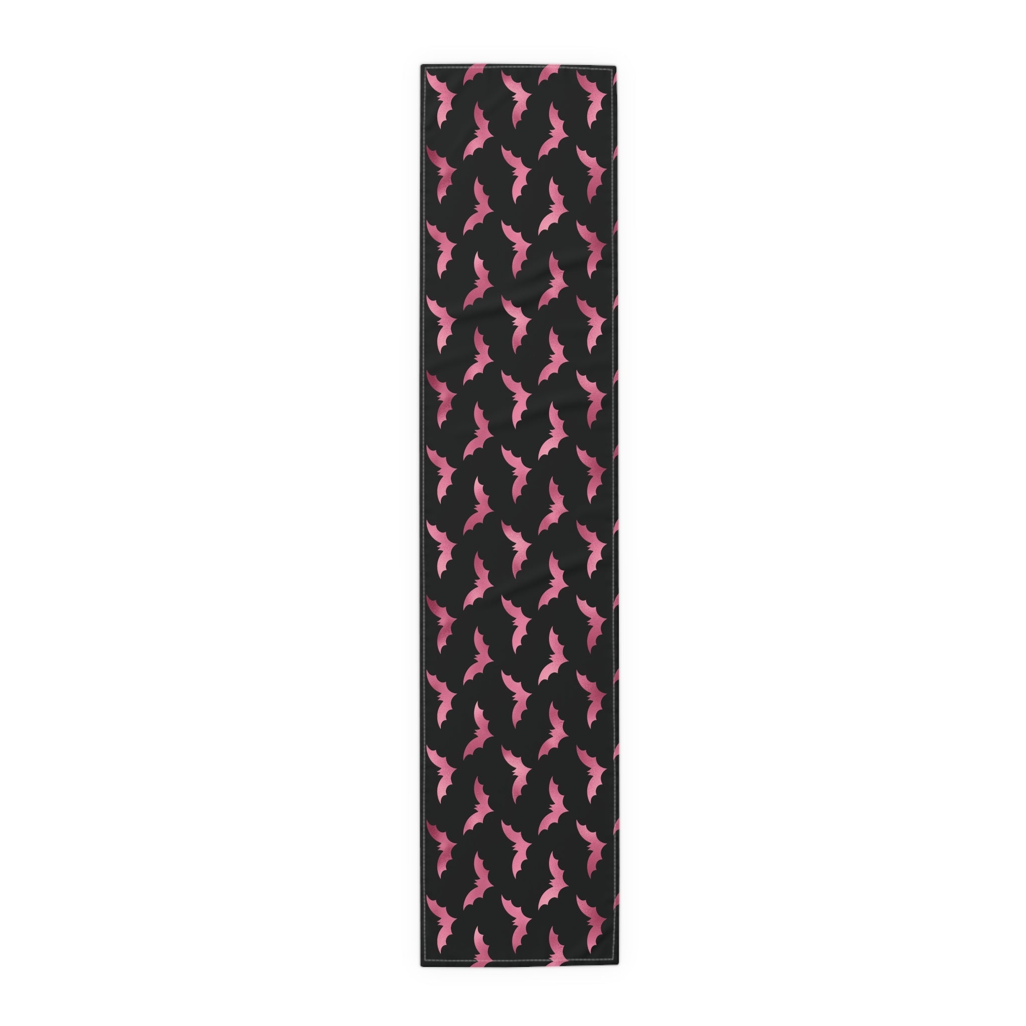 Pink Bats Halloween Decor Cotton Poly Table Runner
