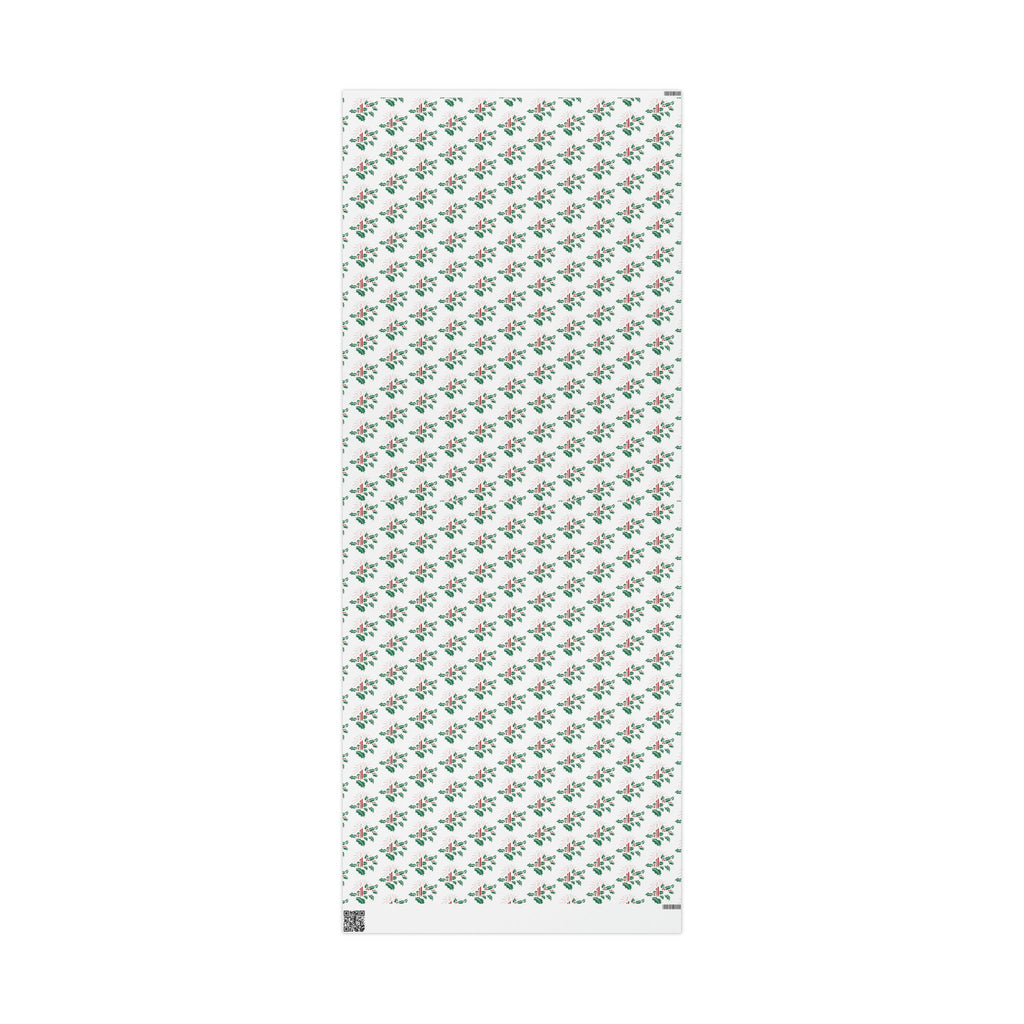 Christmas Candles With Holly Mid Century Retro Christmas Print Holiday Gift Wrap Paper - Glossy Or Matte