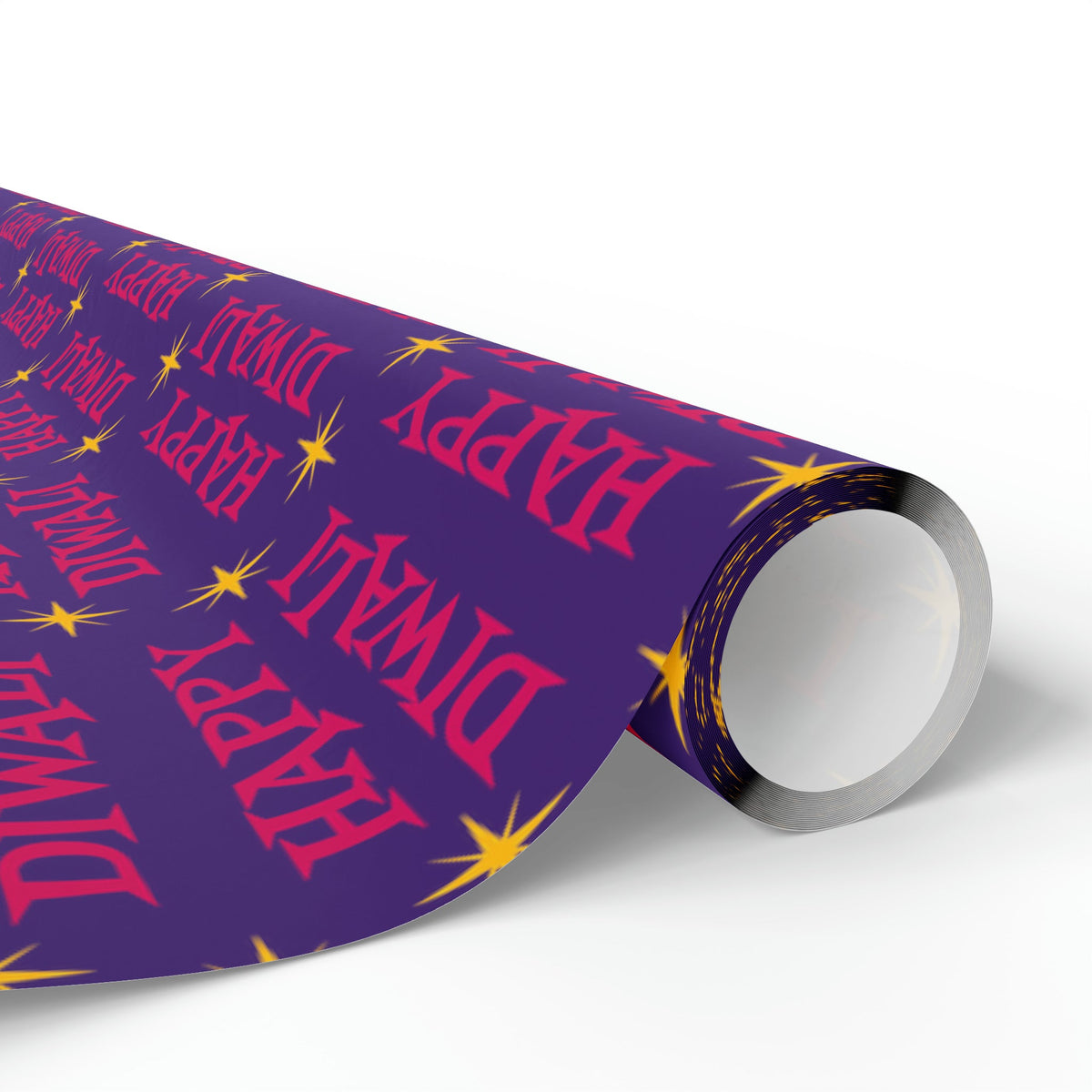 Happy Diwali Stars Atomic Mid Century Retro Style Holiday Gift Wrap Paper - Glossy Or Matte