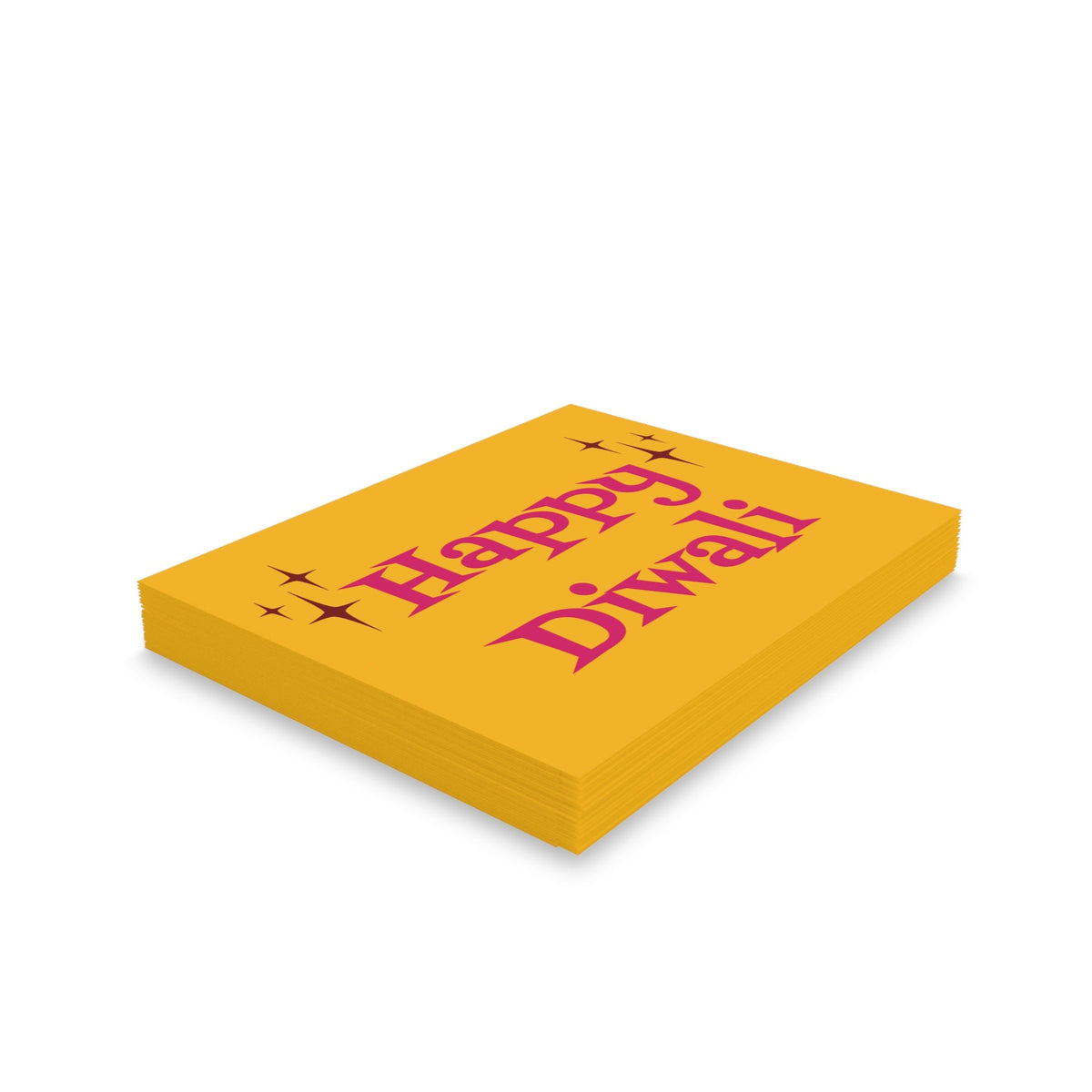Happy Diwali Starburst Atomic Mid Century Retro Style Holiday Matte Greeting Cards (8, 16, and 24 pcs)