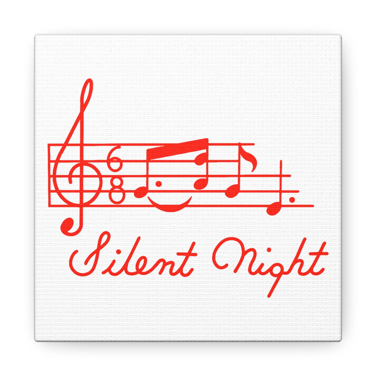 Silent Night Music 50s Mid Century Retro Christmas Print Canvas Gallery Wrap