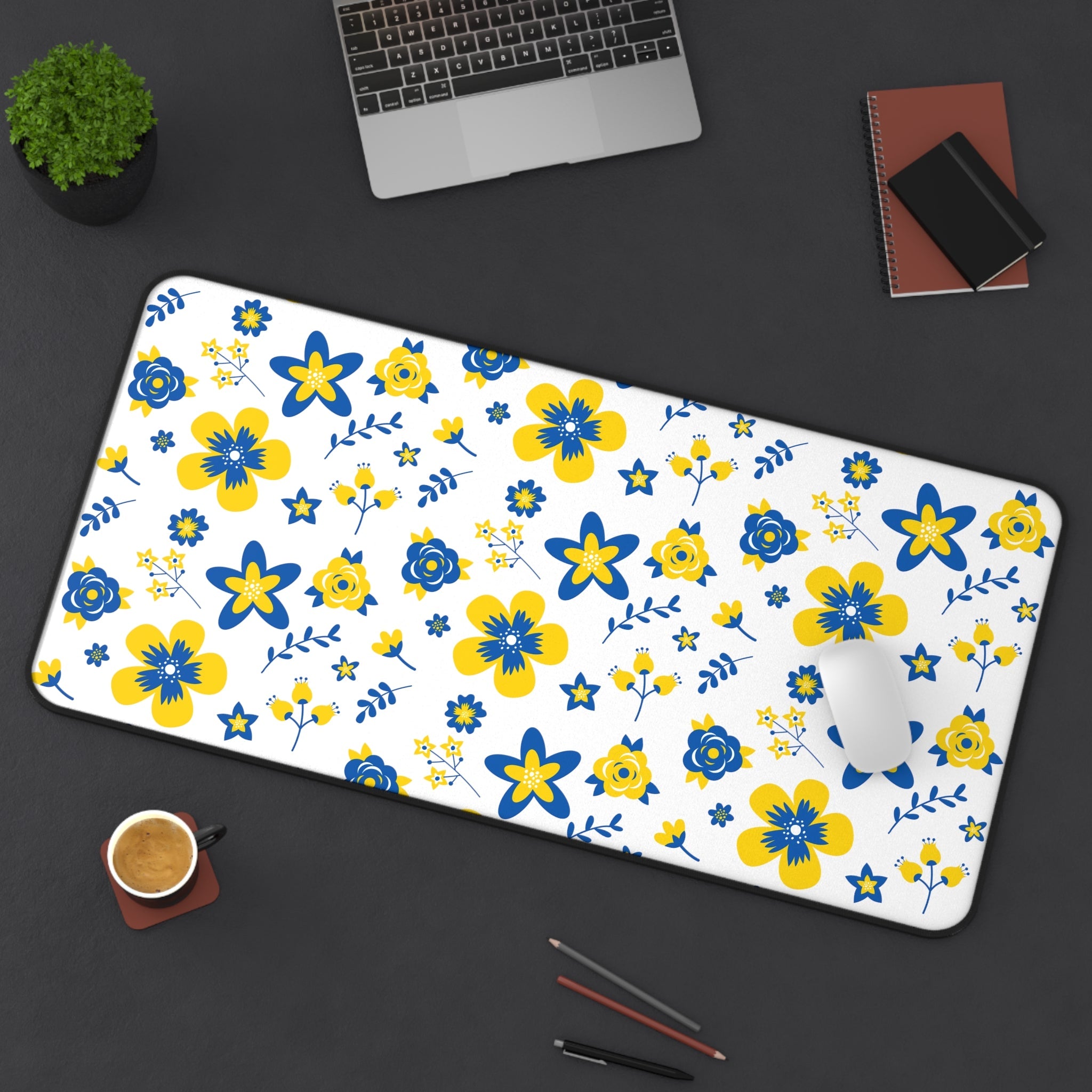 Ukranian Country Flowers Floral Desk Mat - 3 size options