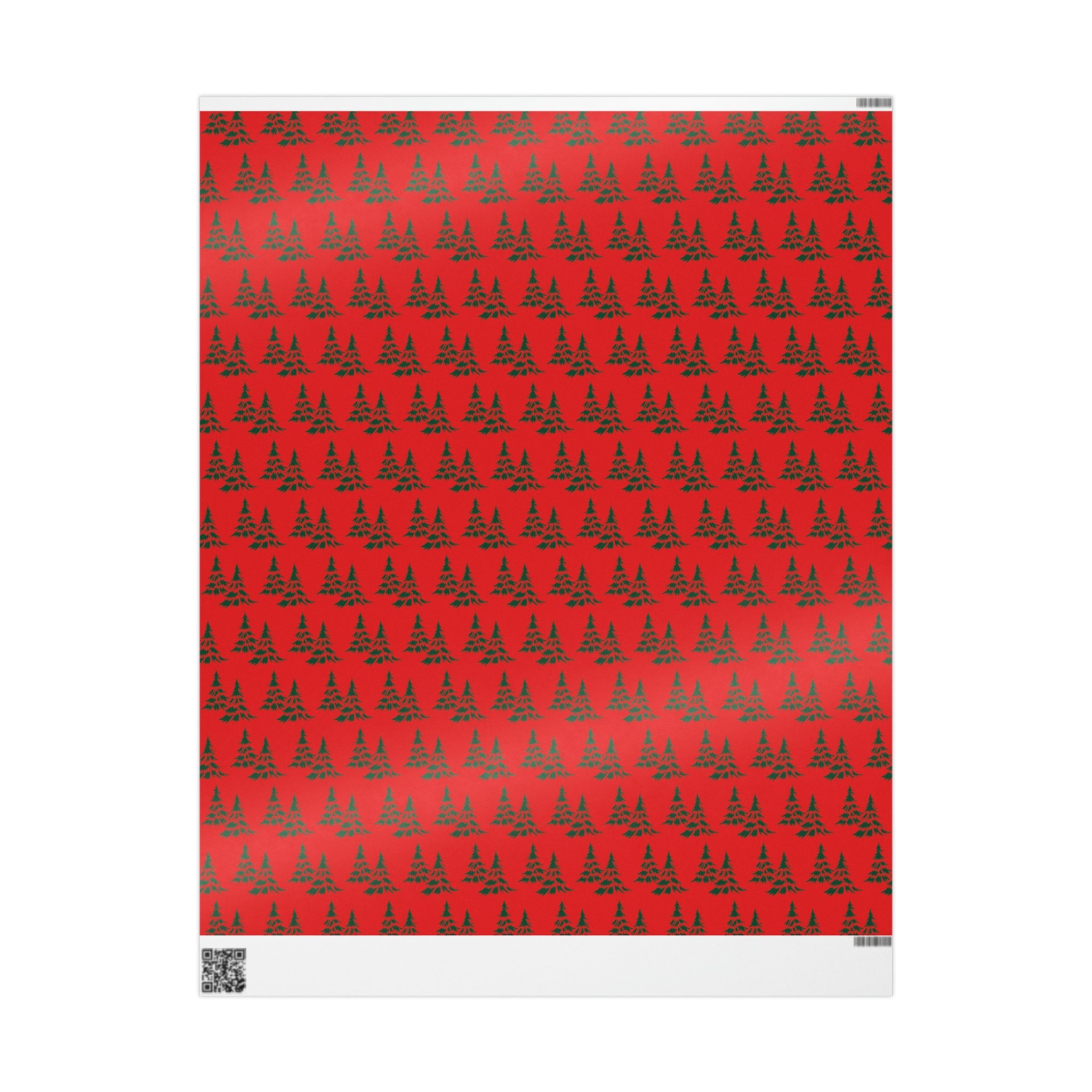 Retro Christmas Pine Trees Mid Century Retro Christmas Print Holiday Gift Wrap Paper - Glossy Or Matte