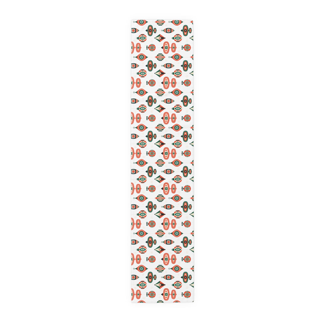 Atomic Retro Christmas Ornaments Atomic Mid Century Retro Style Holiday Table Runner - Cotton Or Polyester