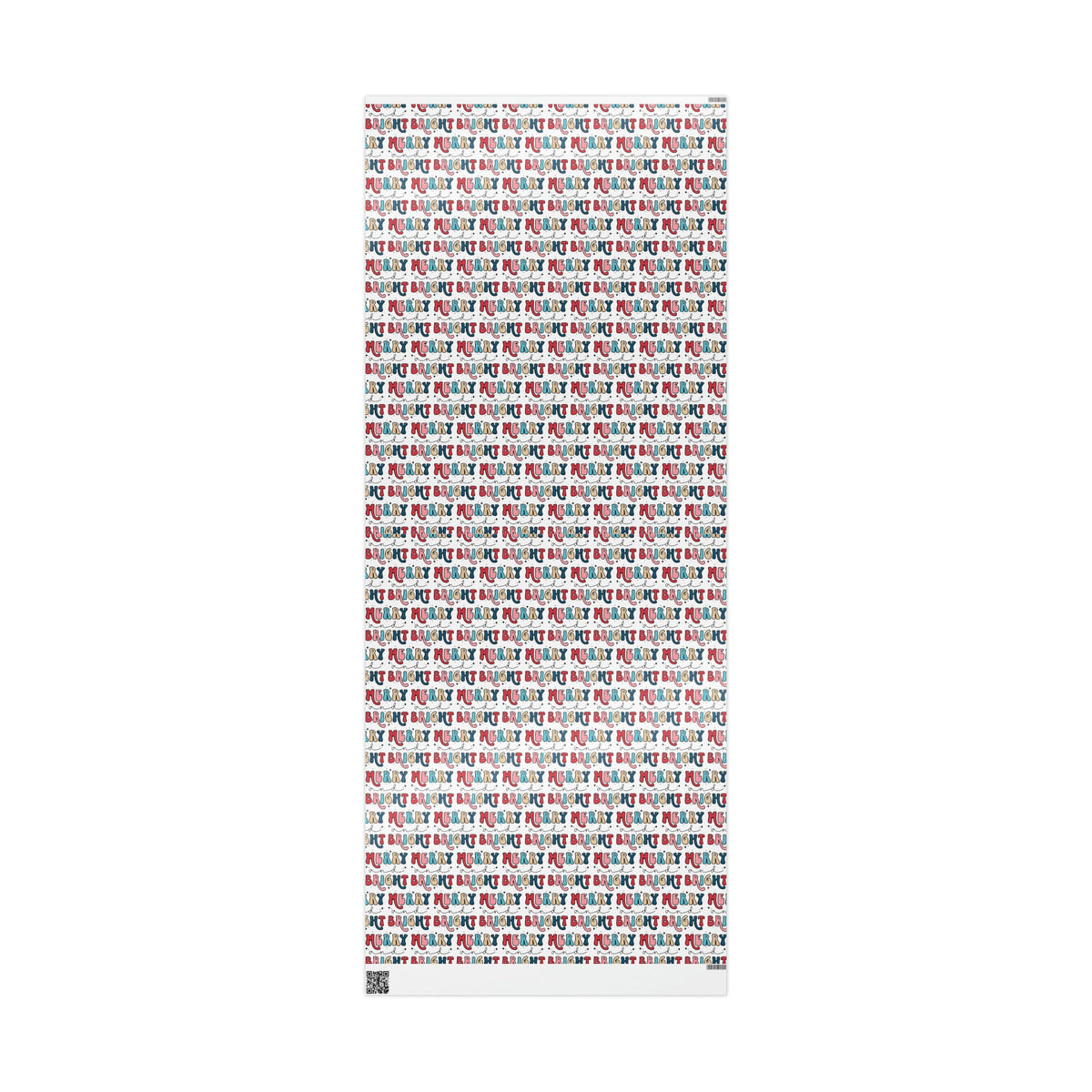 Merry And Bright Retro Style Christmas Print Holiday Gift Wrap Paper - Glossy Or Matte