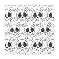 Cute Skulls Halloween Black And White Print Canvas Gallery Wrap