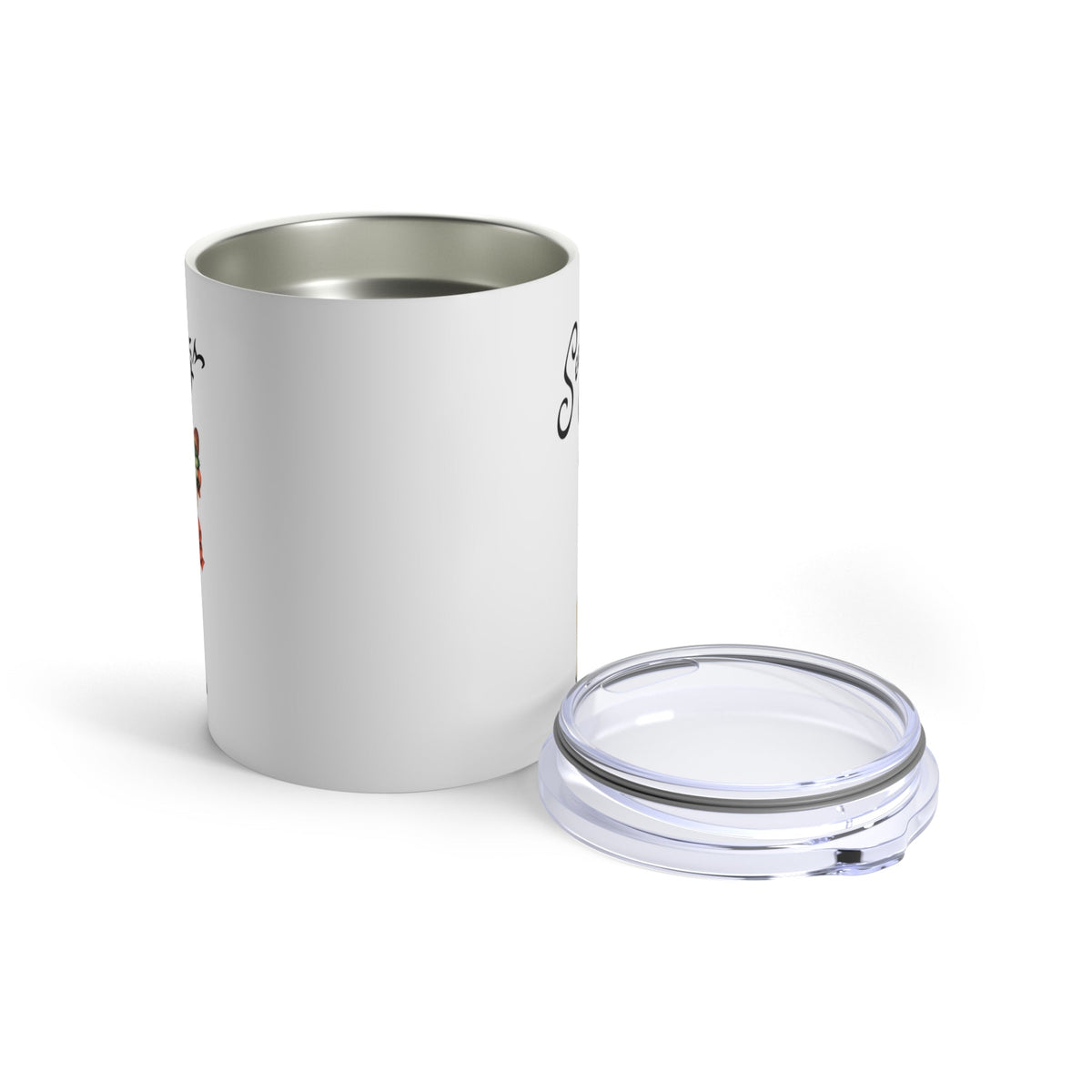 Season's Greetings Cute Reindeer Retro Mid Century Christmas Print Stainless Steel Tumbler 10oz