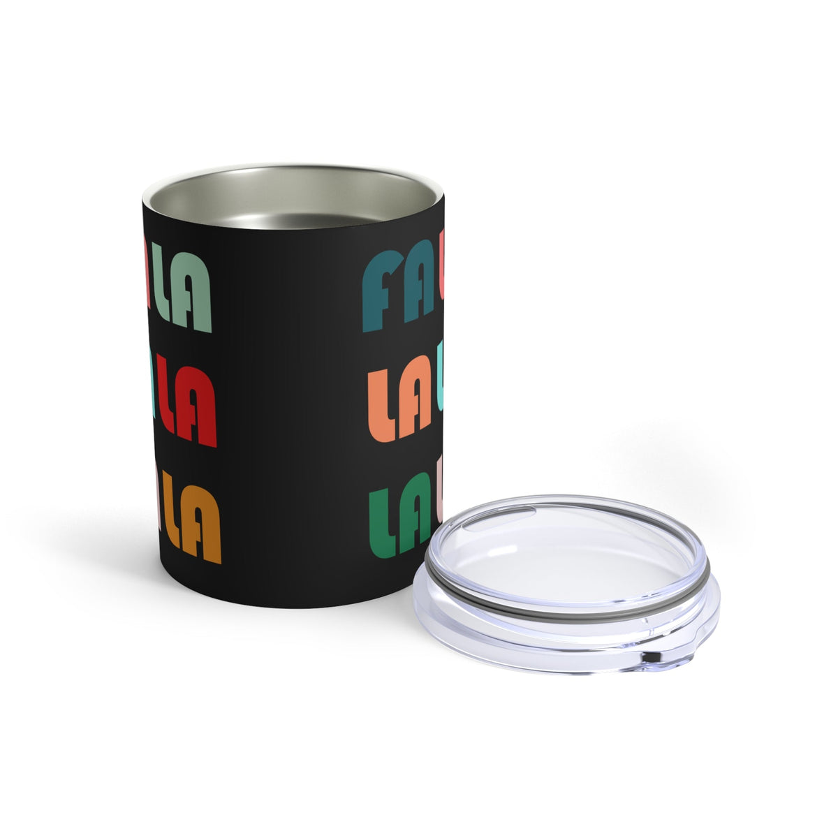 Fa La La La Retro Style Christmas Print Stainless Steel Tumbler 10oz