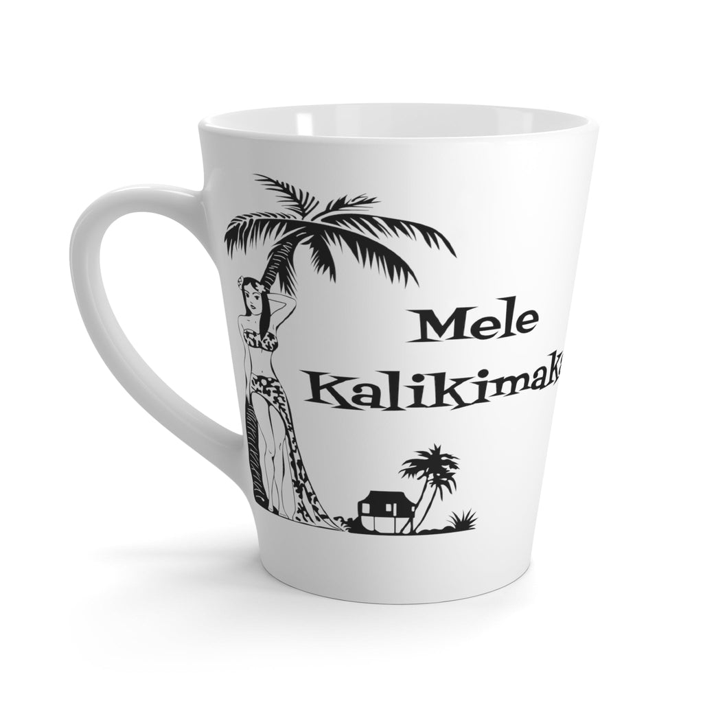 Mele Kalikimaka Hawaiian Girl Atomic Mid Century Retro Christmas Latte Mug