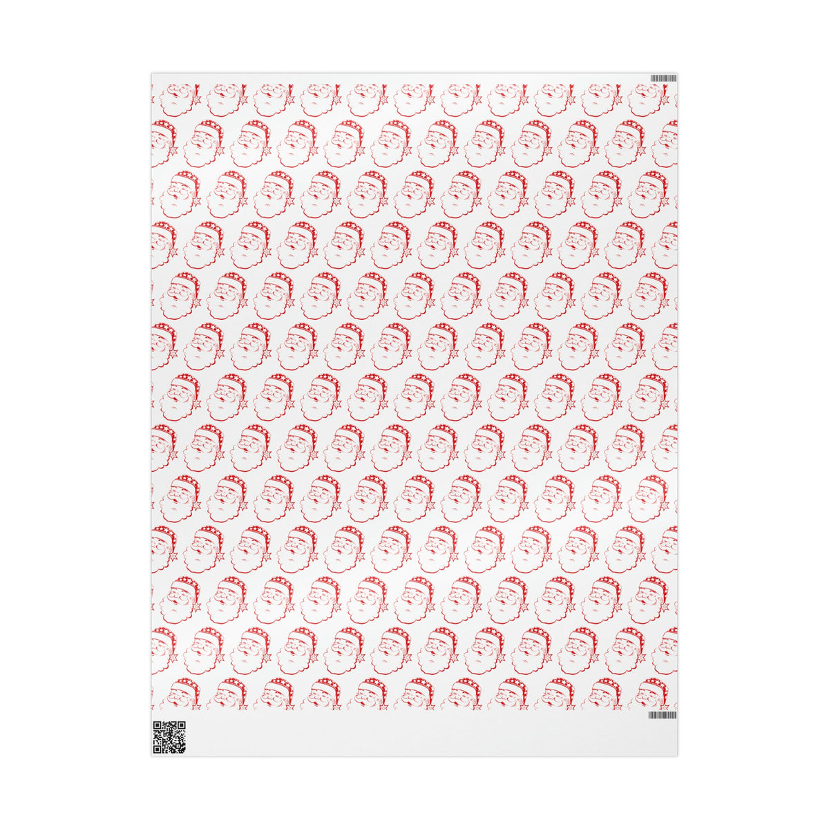 Red Santa Mid Century Retro Christmas Print Holiday Gift Wrap Paper - Glossy Or Matte