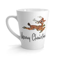 Merry Christmas Leaping Reindeer Mid Century Retro Christmas Print Latte Mug