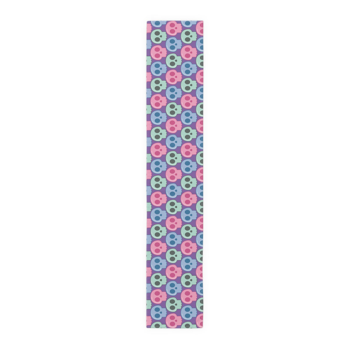 Cute Halloween Skulls Pastel Print Decor Cotton Poly Table Runner