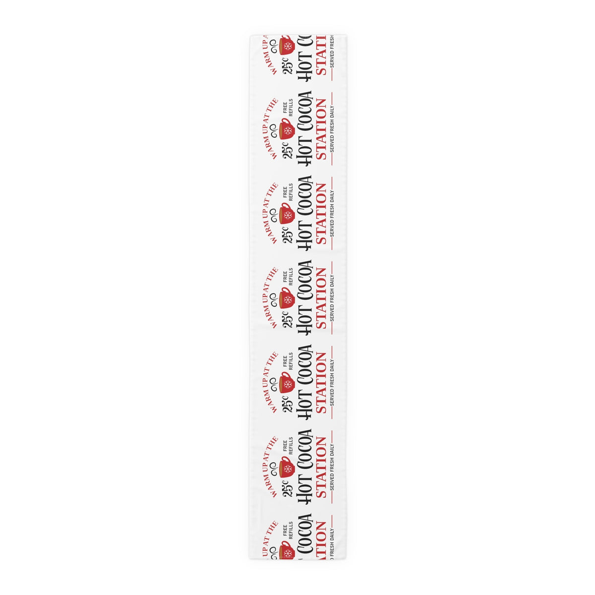 Warm Up At The Hot Cocoa Station Christmas Table Runner