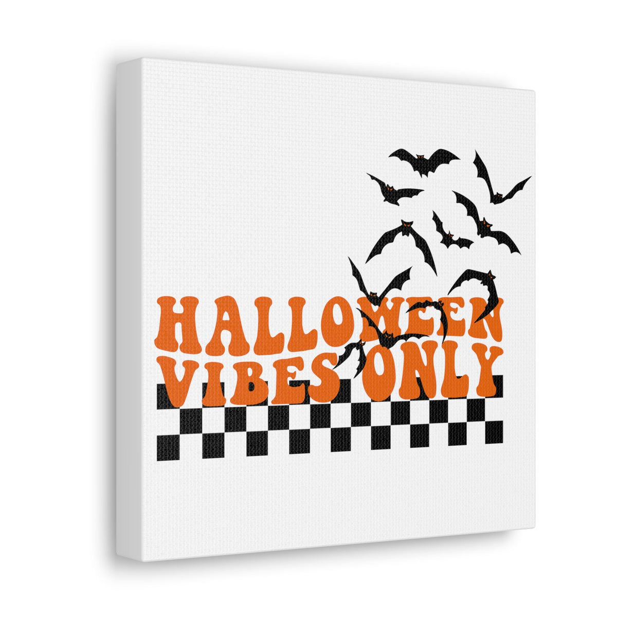 Halloween Vibes Only Bats Retro Style Canvas Gallery Wrap