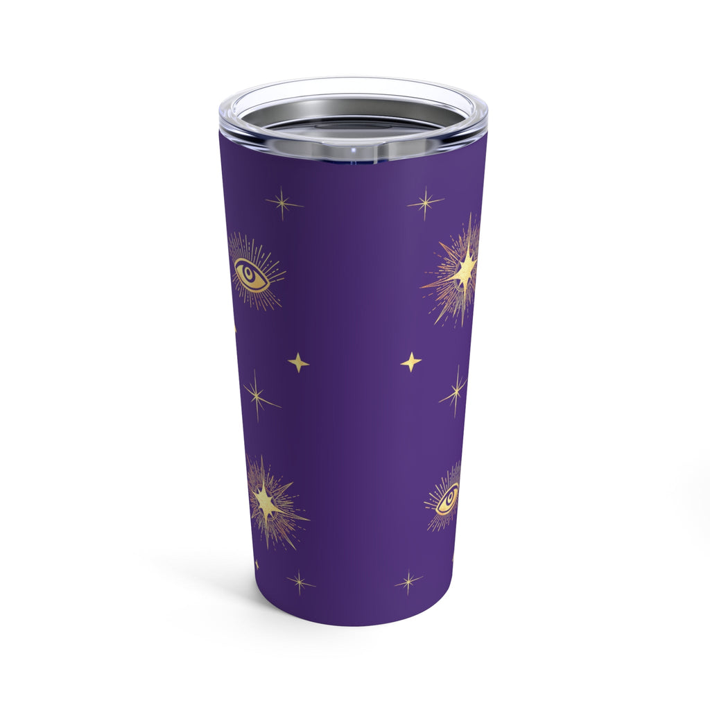 Celestial Gold Sun Stars Purple Stainless Steel Tumbler 20oz