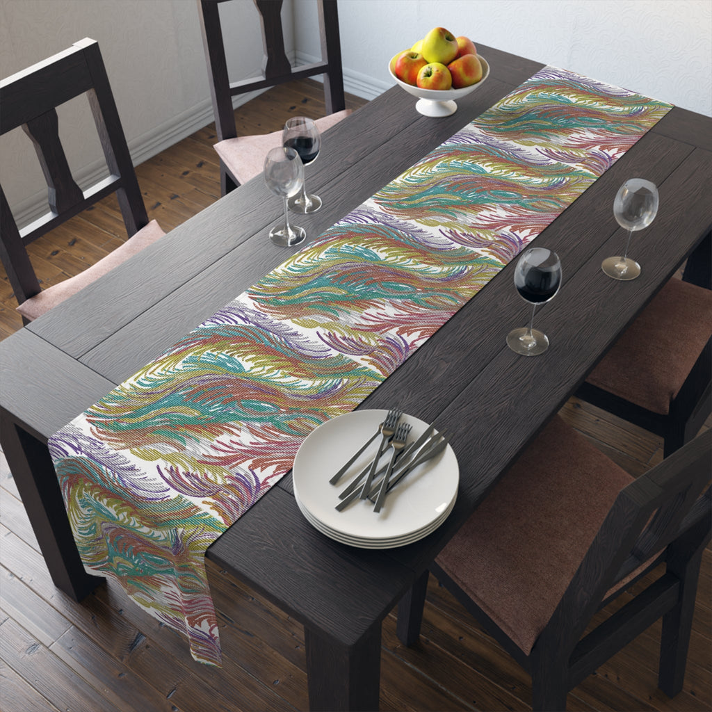 Space Feathers Caden Caraco Modern Art Decor Cotton Poly Table Runner