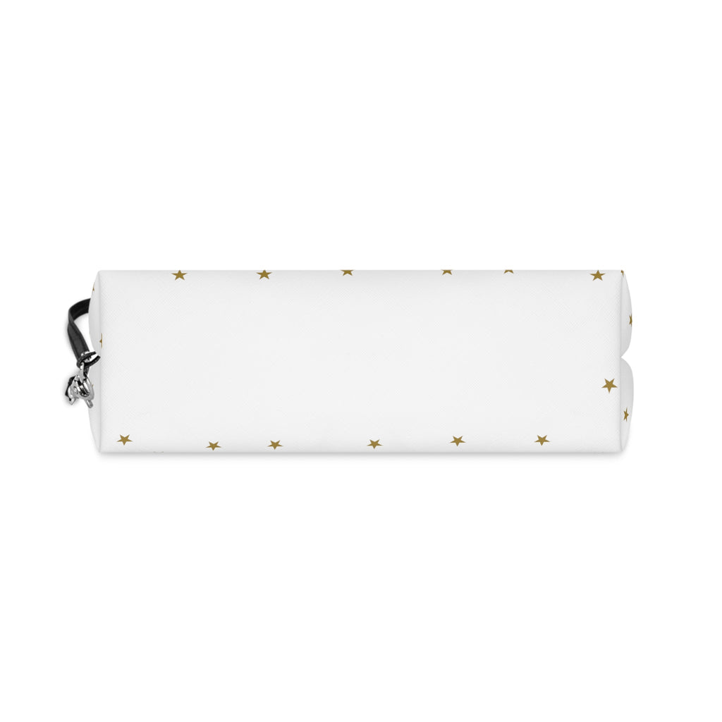 Reindeer Gold Stars Retro Christmas Print Travel Cosmetic Makeup Bag