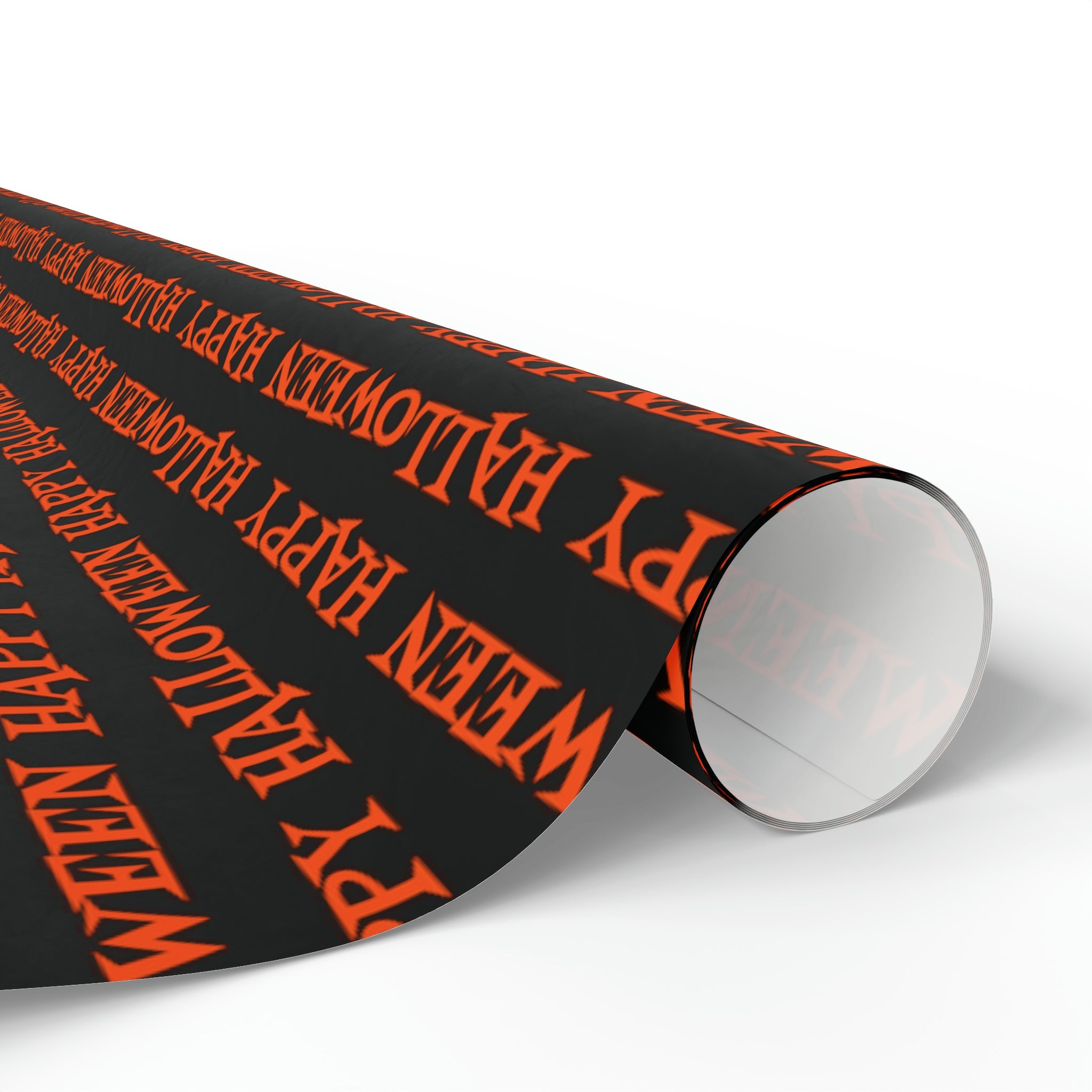 Happy Halloween Orange And Black Atomic Mid Century Retro Style Halloween Holiday Gift Wrap Paper - Glossy Or Matte