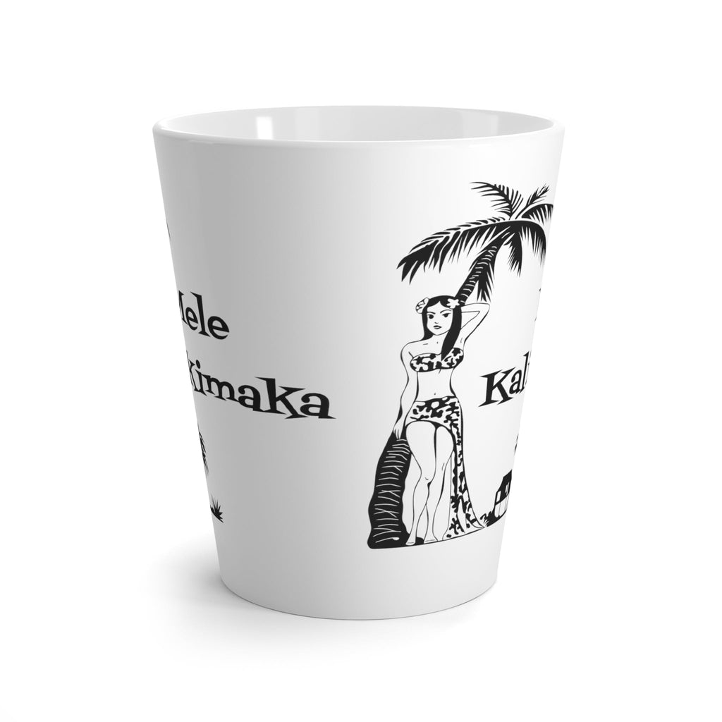 Mele Kalikimaka Hawaiian Girl Atomic Mid Century Retro Christmas Latte Mug