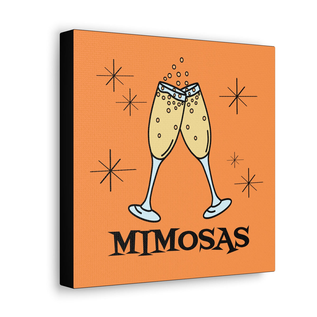 Mimosas Atomic Mid Century Retro Style Pink Canvas Gallery Wrap