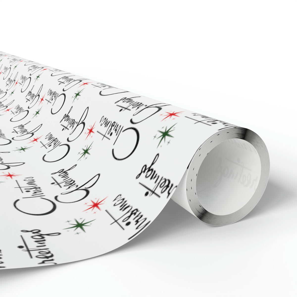 Christmas Greetings Starburst Atomic Mid Century Retro Christmas Style Holiday Gift Wrap Paper - Glossy Or Matte