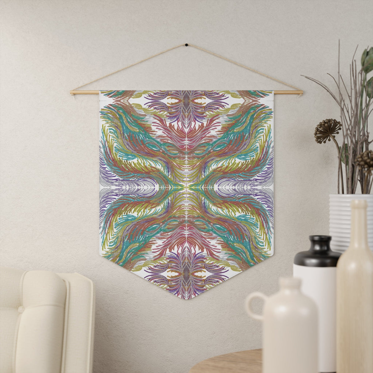 Space Feathers 2 Mosaic Caden Caraco Art Print Wall Hanging Banner Flag