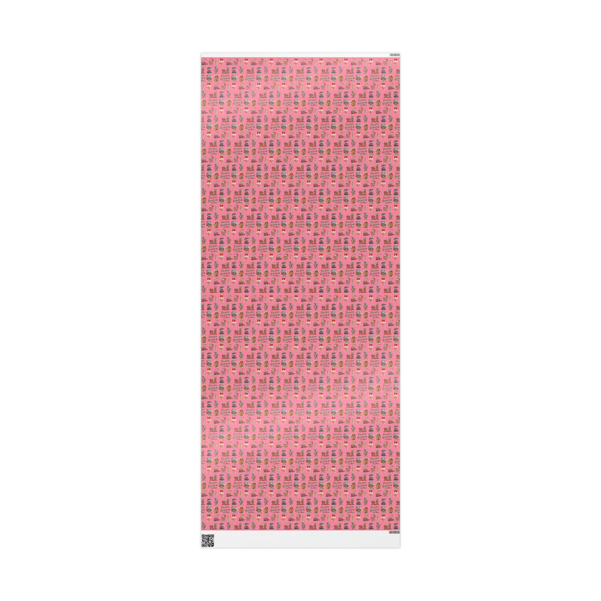 Merry Christmas To You Christmas Candy Pink Mid Century Retro Christmas Print Holiday Gift Wrap Paper - Glossy Or Matte