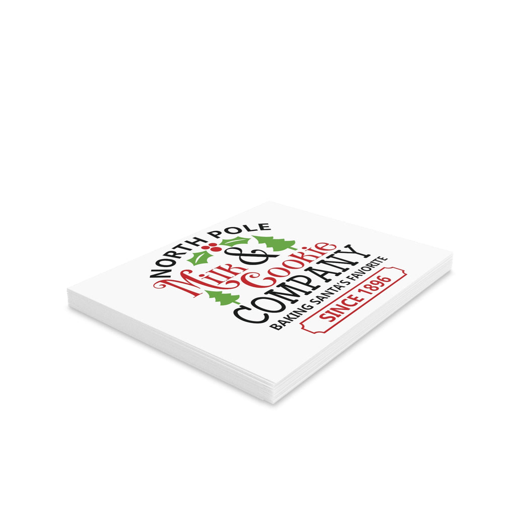 North Pole Milk & Cookie Company Baking Santa's Favorite Christmas Matte Greeting Cards (8, 16, and 24 pcs)