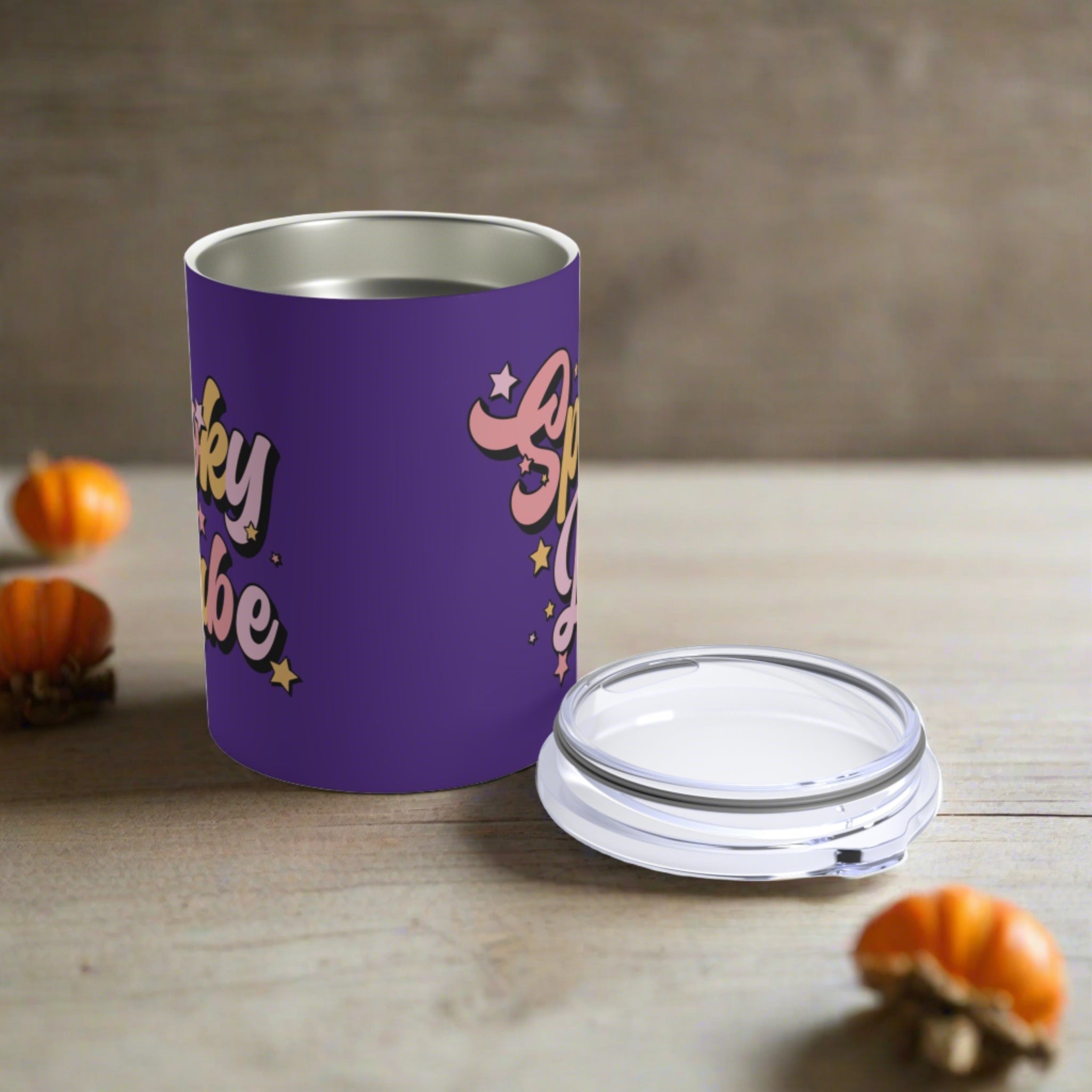 Spooky Babe Purple Halloween Print Stainless Steel Tumbler 10oz