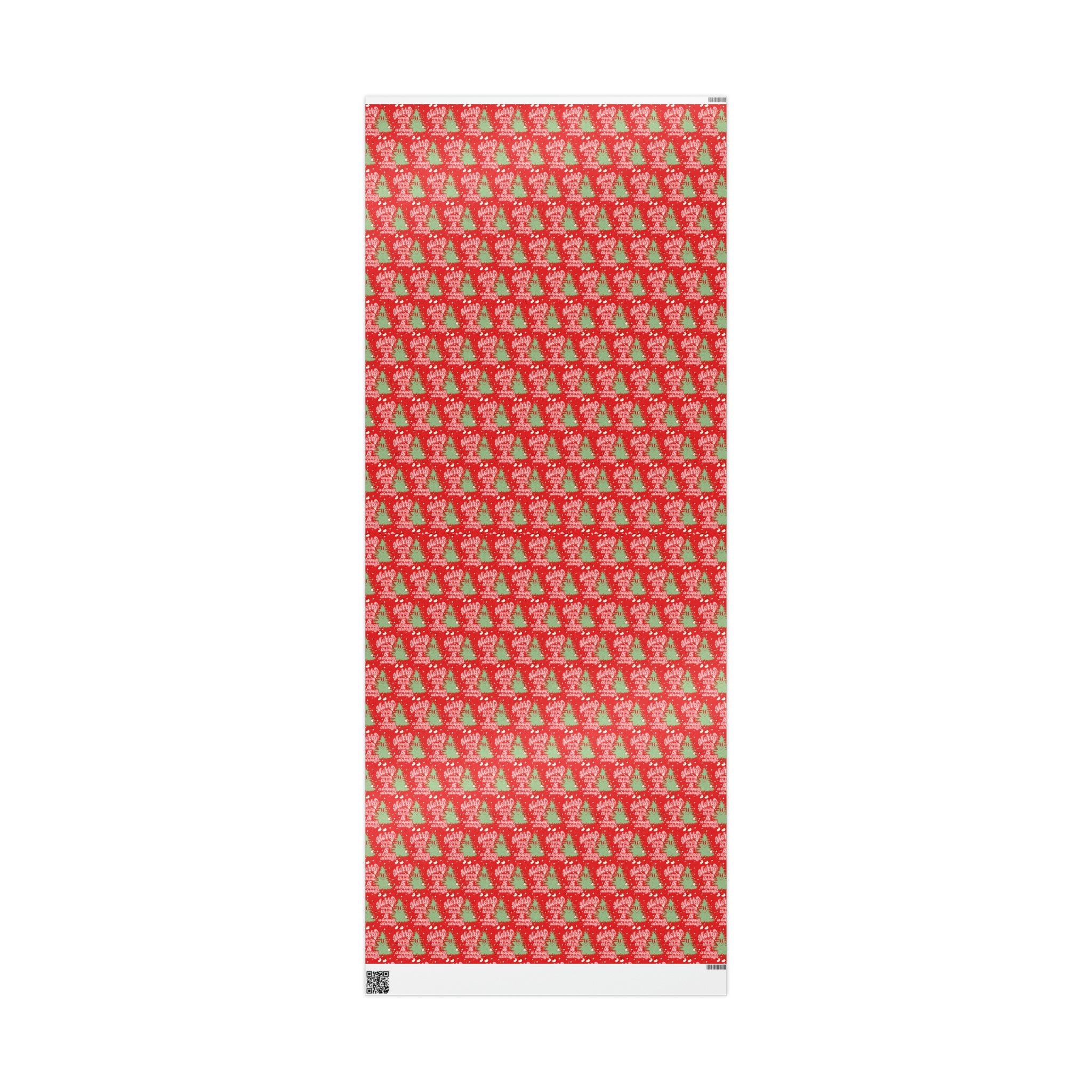 Merry Everything And Happy Always Cute Christmas Tree Retro Style Christmas Holiday Gift Wrap Paper - Glossy Or Matte