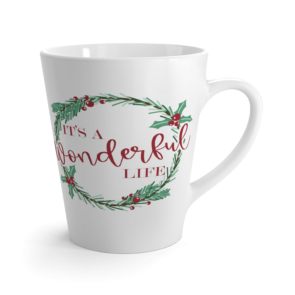 It's A Wonderful Life Wreath Christmas Latte Mug